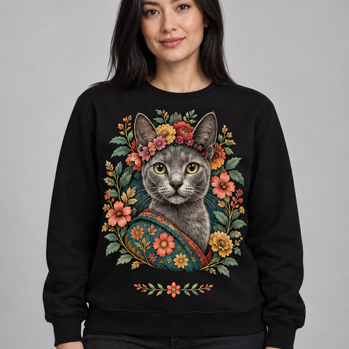 Moletom Frida Meaw — Flores & Atitude